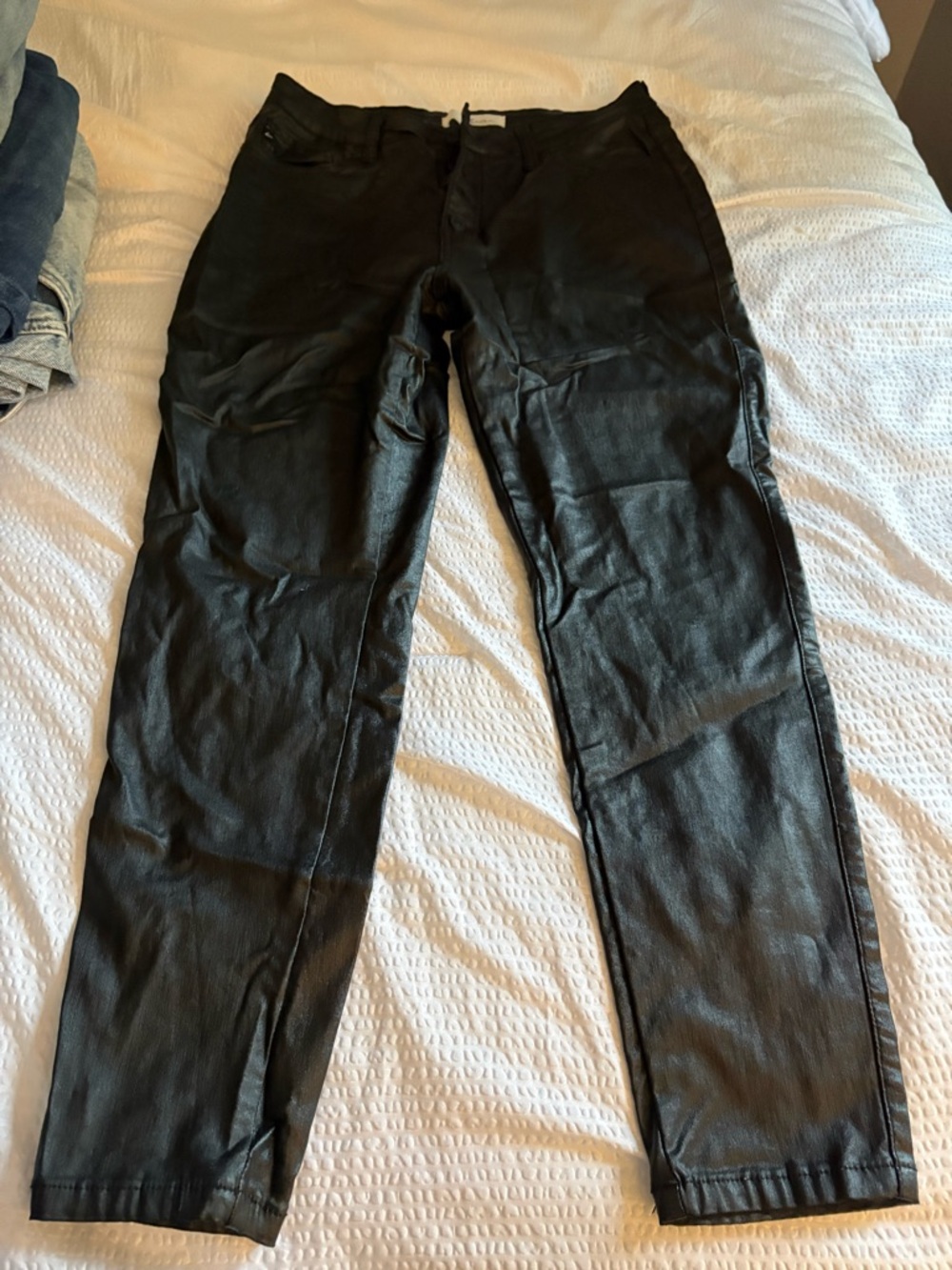 Black Faux kancan Leather Skinny Pants